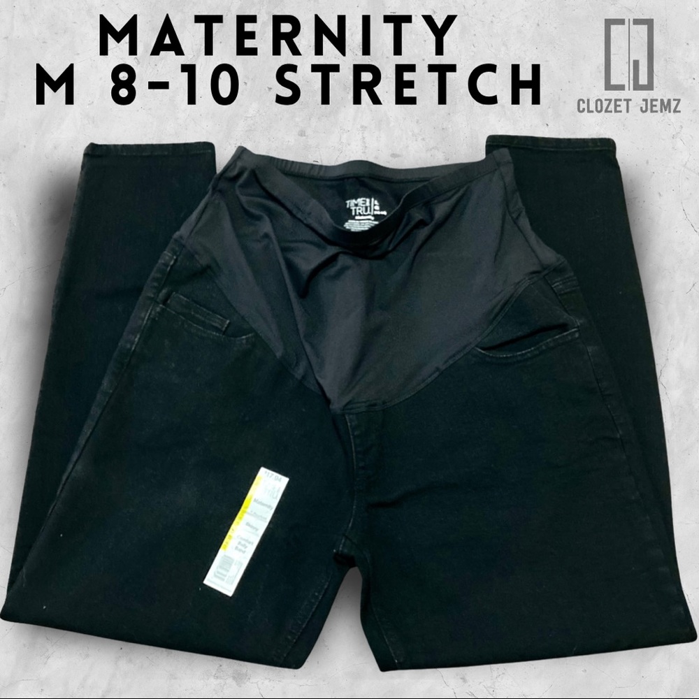 Maternity Size M 8-10 - Black Stretch Skinny Jeans with Comfort Belly Band NWT